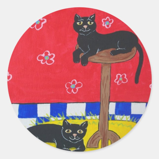 Two Black Cats Stickers (Front)