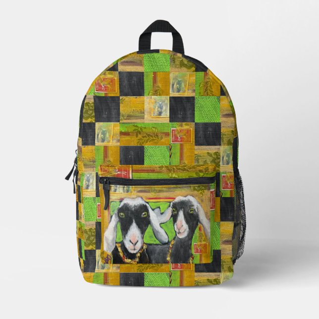 Two Black Goats Backpack 'Print Cut Sew Bag' (Front)