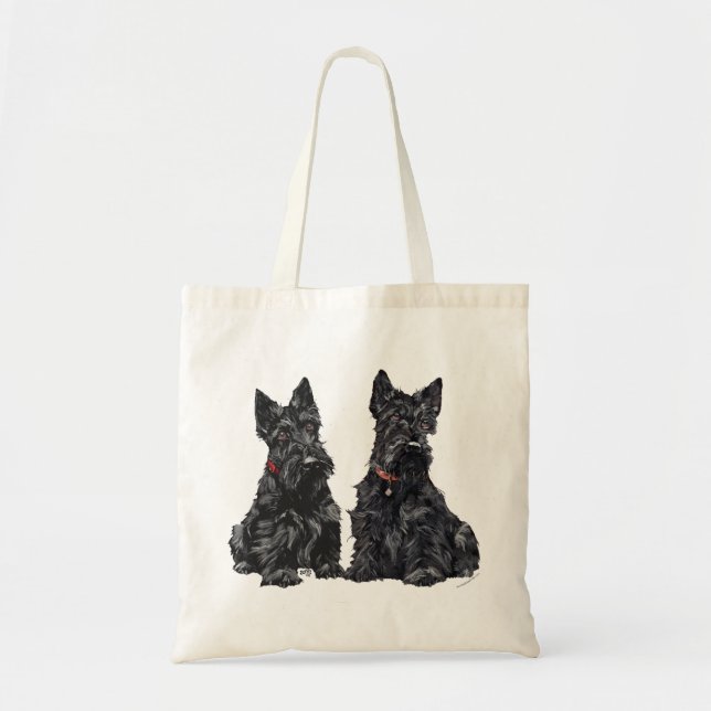 Two Black Scottish Terriers Tote Bag (Front)