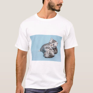 Two black silver tabby kittens playing together.JP T-Shirt