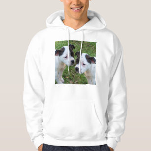 Two Black White Staffordshire Bull Terrier Puppies Hoodie