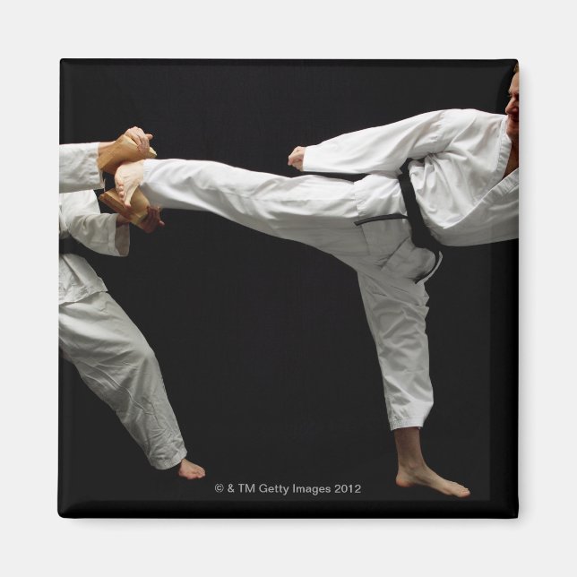 Two Blackbelts Sparring 2 Magnet (Front)