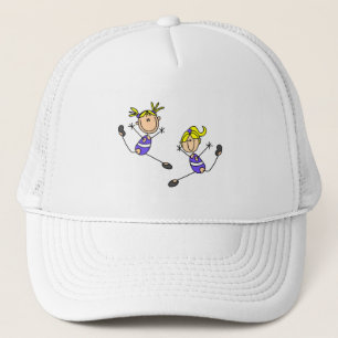 Two Blonde Girl Gymnast Tshirts and Gifts Trucker Hat