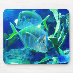 Two Blue Fish Mouse Pad