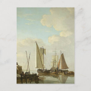Two Boeiers and Cat under Sail by Jacob van Strij Postcard