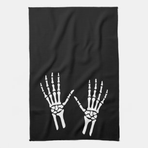 Two Bony Skeleton Hands  Kitchen Towel