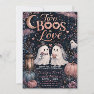 Two Boos in Love Halloween Engagement Party Invitation