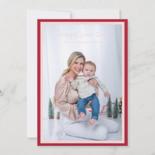 two bordered simple photo modern valentine's day holiday card