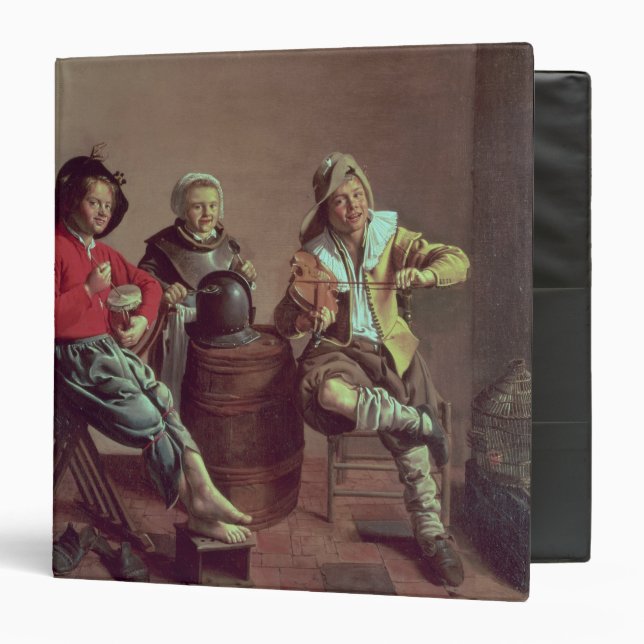Two Boys and a Girl Making Music, 1629 Binder (Front/Inside)