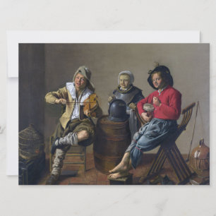 Two Boys and a Girl Making Music (Musicians) Card