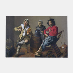 Two Boys and a Girl Making Music (Musicians) Doormat