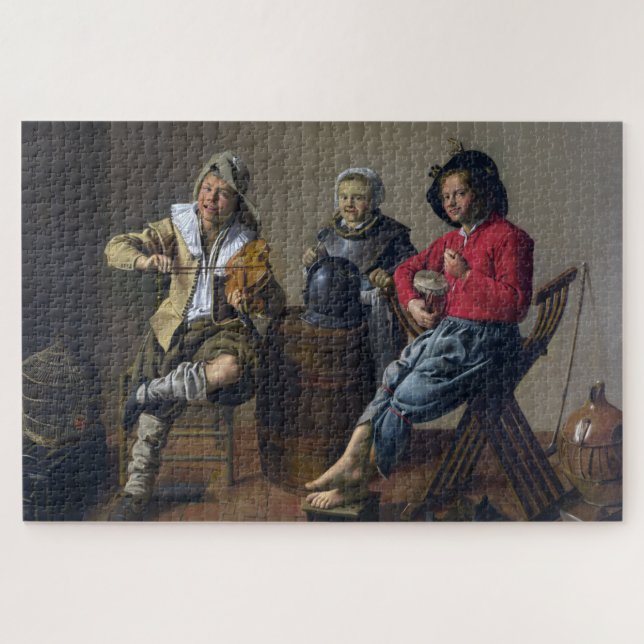 Two Boys and a Girl Making Music (Musicians) Jigsaw Puzzle (Horizontal)