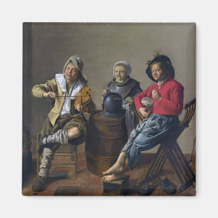 Two Boys and a Girl Making Music (Musicians) Magnet