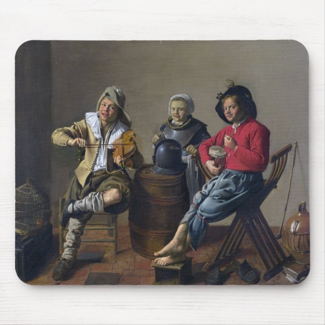 Two Boys and a Girl Making Music (Musicians) Mouse Pad (Front)
