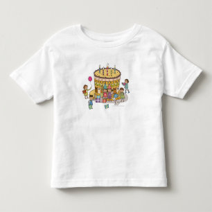 Two boys and three girls in a birthday party toddler t-shirt