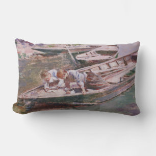 Two Boys in a Boat (by Theodore Robinson) Lumbar Pillow