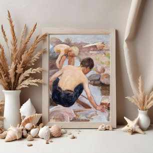 Two Boys On The Shore, Pekka Halonen Poster