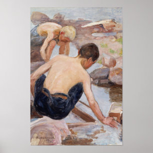 Two Boys On The Shore, Pekka Halonen Poster