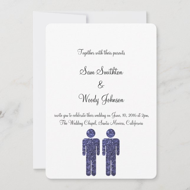 Two Boys Wedding Invitation (Front)
