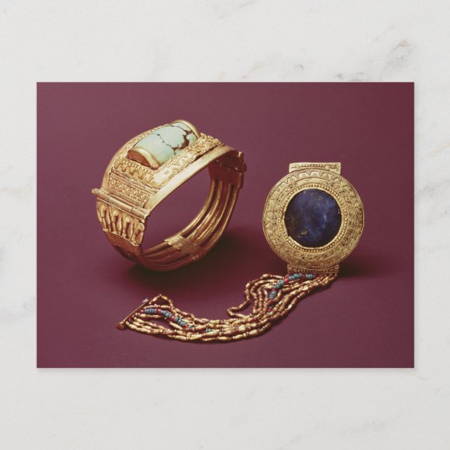 Two bracelets, from the Tomb of Tutankhamun Postcard (Front)