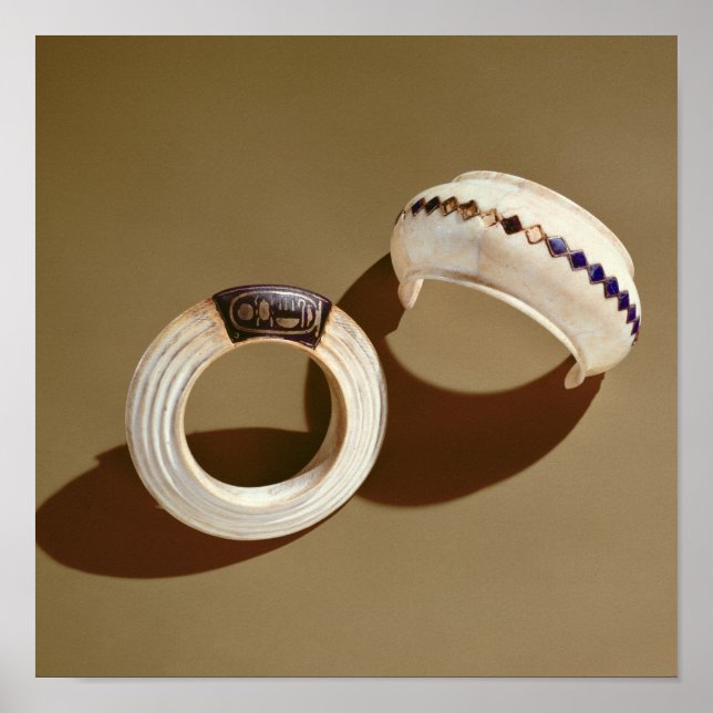 Two bracelets, from the Tomb of Tutankhamun Poster (Front)