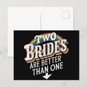 Two Brides Are Better Than One Lesbian Wedding  Postcard