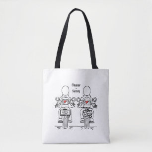 Two Brides Biker Motorcycle Wedding Tote Bag