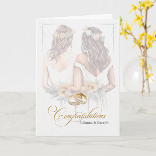 Two Brides Gay Wedding Congratulations Card