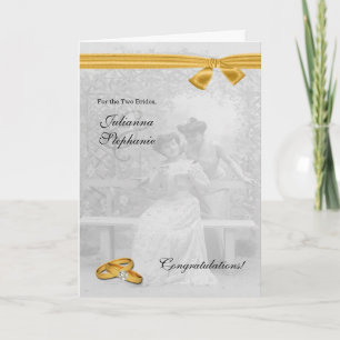 Two Brides Gay Wedding Congratulations Card
