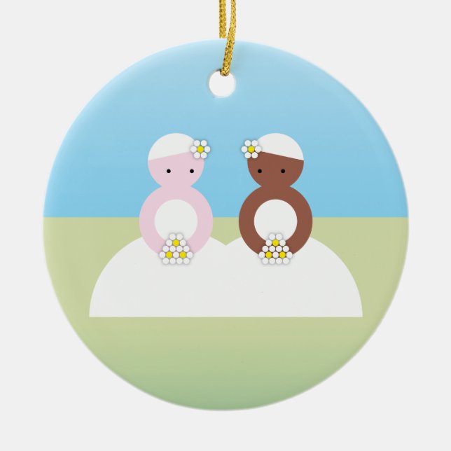 Two brides one caucasian ceramic ornament (Front)