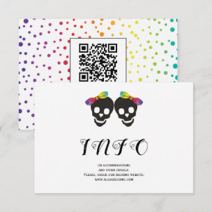 Two brides rainbow colours confetti lesbian weddin enclosure card