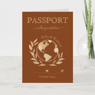 Two Brides Wedding Destination Passport World Map Invitation