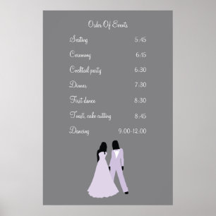Two Brides Wedding (Lilac and Grey) Events Poster