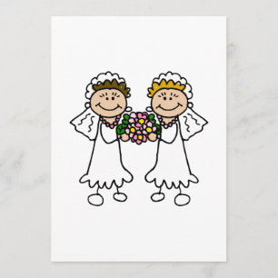 Two Brides with Flowers Invitation