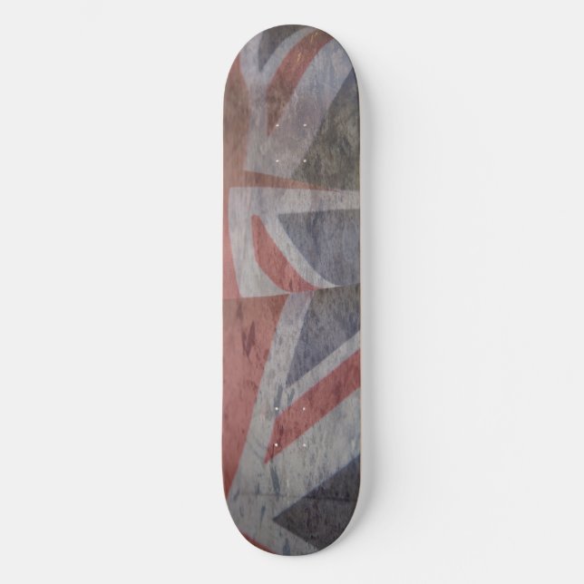 two British flags skateboard grunge 8-1/2" (Front)