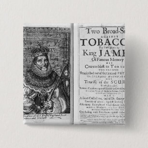 'Two Broadsides Against Tobacco 2 Inch Square Button