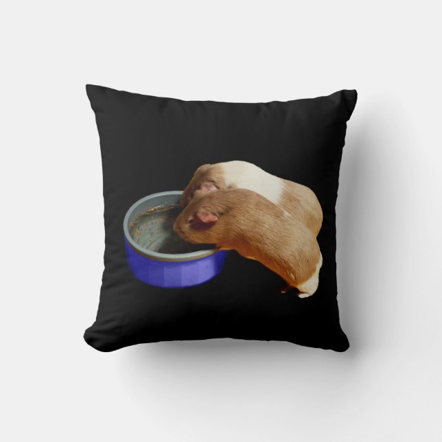 Two Brown And White Guinea Pigs,   Throw Pillow (Front)