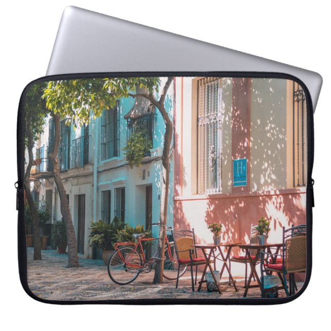 Two brown table outside laptop sleeve (Front)