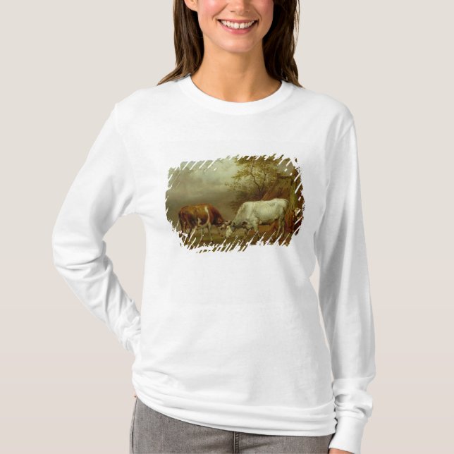 Two Bulls with Locked Horns, 1653 T-Shirt (Front)