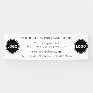 Two Business Logo Contact Information Editable Banner
