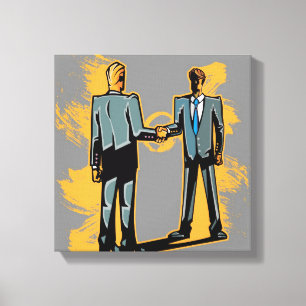 Two businessman shaking hands canvas print
