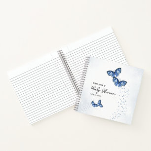 Two Butterflies Twin Boys Baby Shower Guest Book