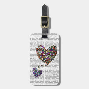 Two Butterfly Hearts Luggage Tag
