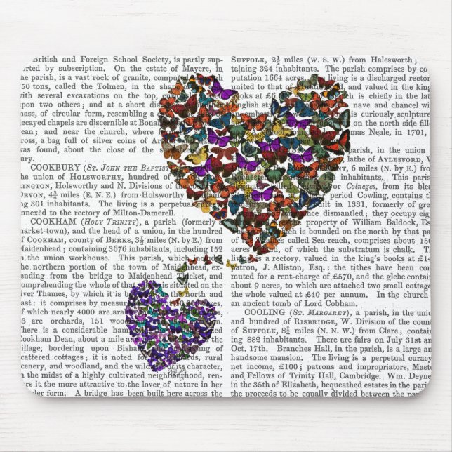 Two Butterfly Hearts Mouse Pad (Front)