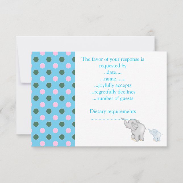 TWO BY TWO BLUE SPOT PARTY RSVP CARD (Front)