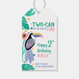 TWO-CAN (Toucan) 2nd Birthday Gift Tags