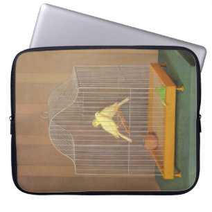 Two Canaries in a Cage (by Antonio Donghi) Laptop Sleeve