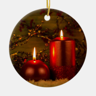 Two candles Christmas decoration