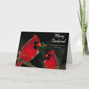Two Cardinals Christmas Greeting Card Personalized