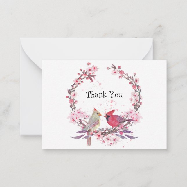 Two Cardinals Thank You Card (Front)